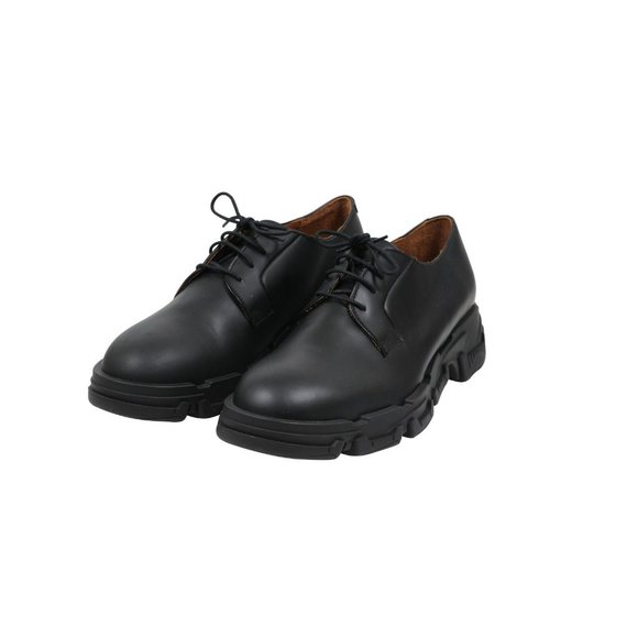 Lanvin Mens Derbys US 11.5 EU 44.5 Flat Black Leather Chunky Asymmetrical Sole main image 7